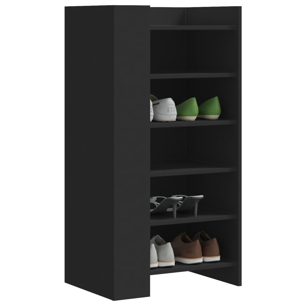 vidaXL Shoe Cabinet Black 52x37.5x100 cm Engineered Wood