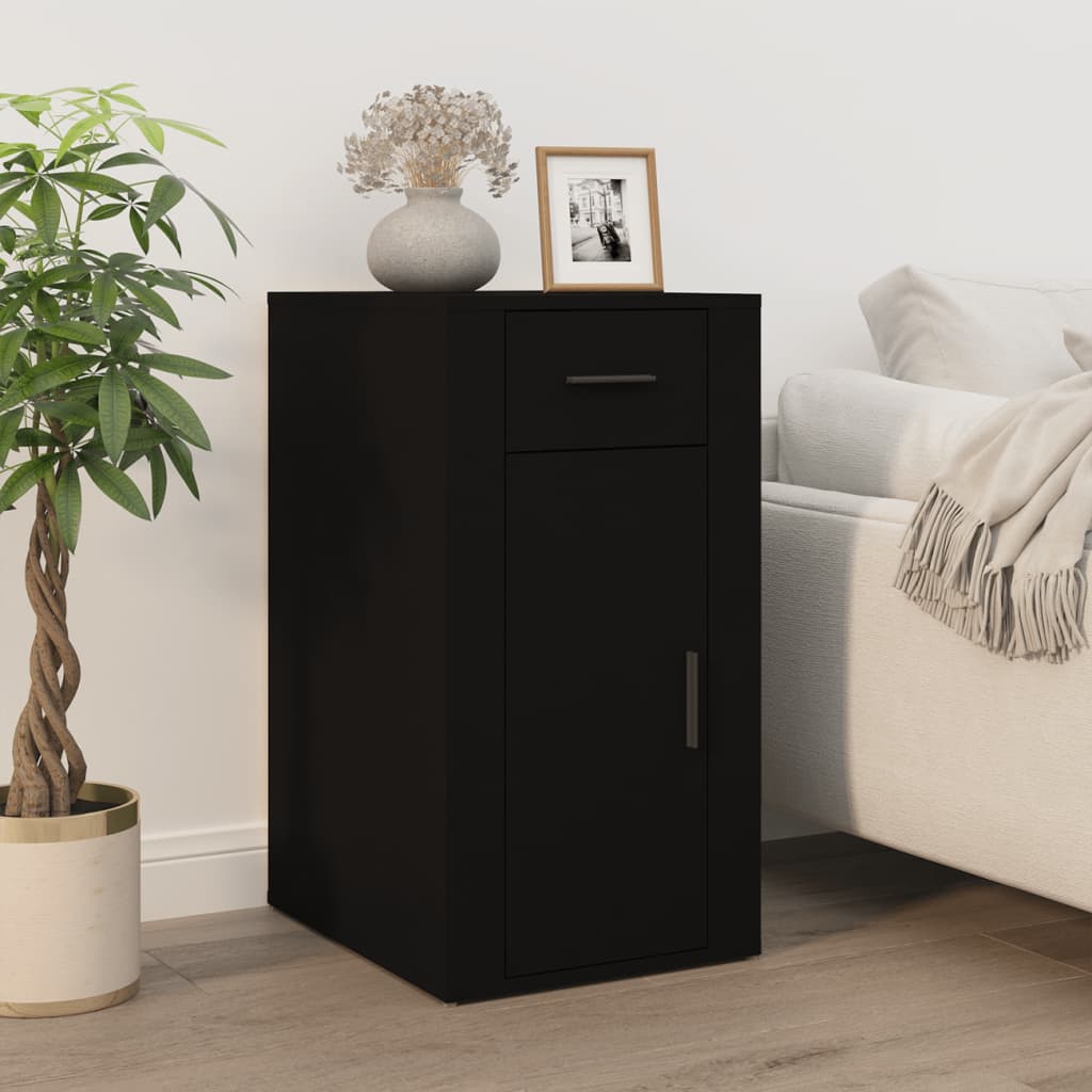 vidaXL Desk Cabinet Black 40x49x75 cm Engineered Wood