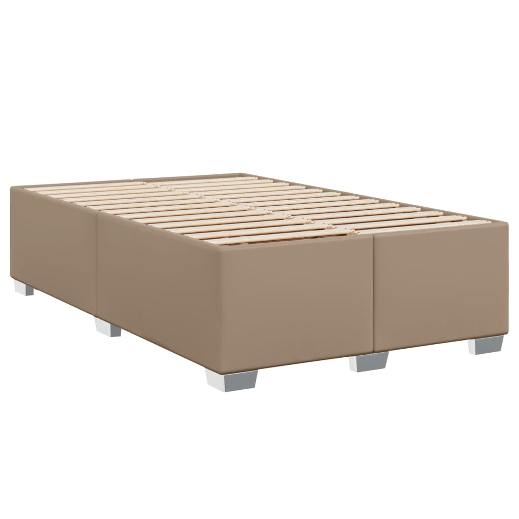 vidaXL Box Spring Bed with Mattress Cappuccino 120x200 cm Faux Leather