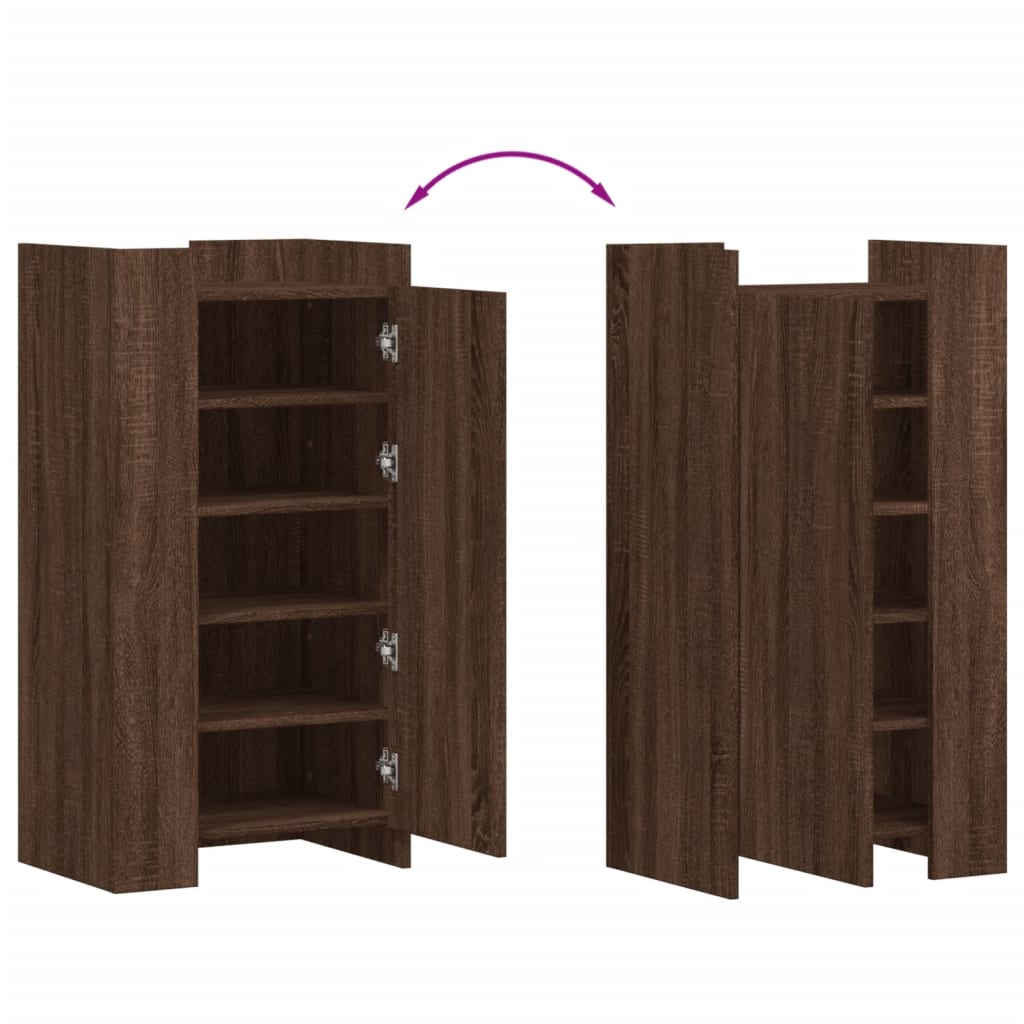 vidaXL Shoe Cabinet Brown Oak 52x37.5x100 cm Engineered Wood