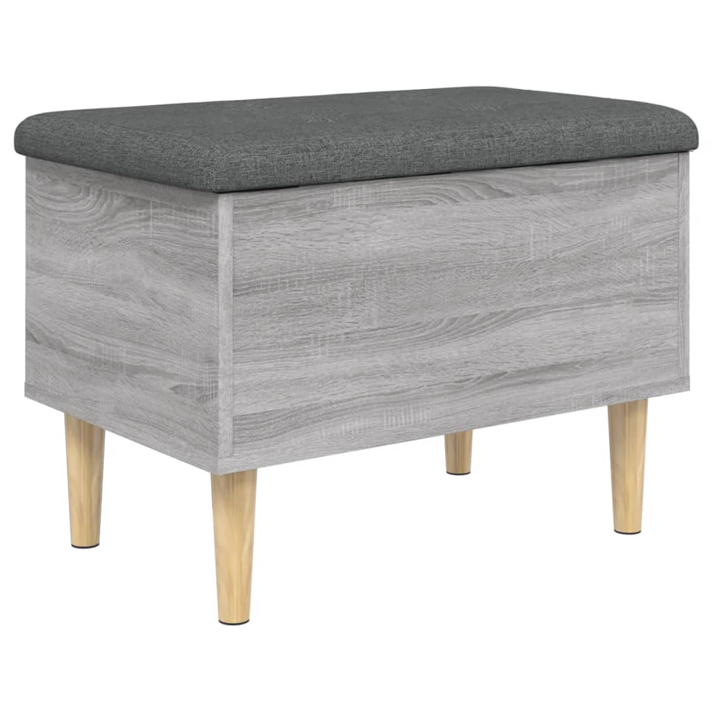 vidaXL Storage Bench Grey Sonoma 62x42x46 cm Engineered Wood