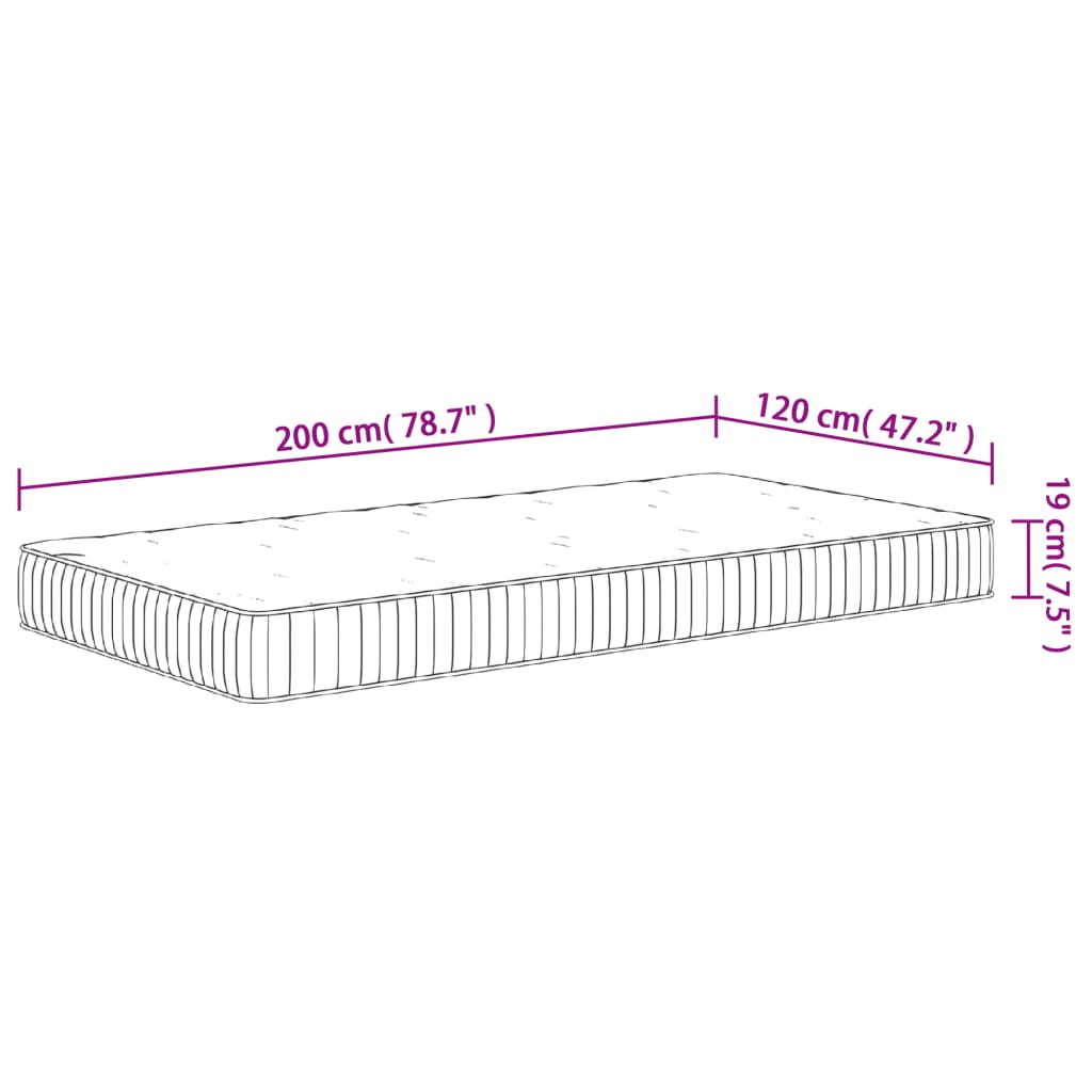 vidaXL Pocket Spring Mattress Medium 120x200 cm