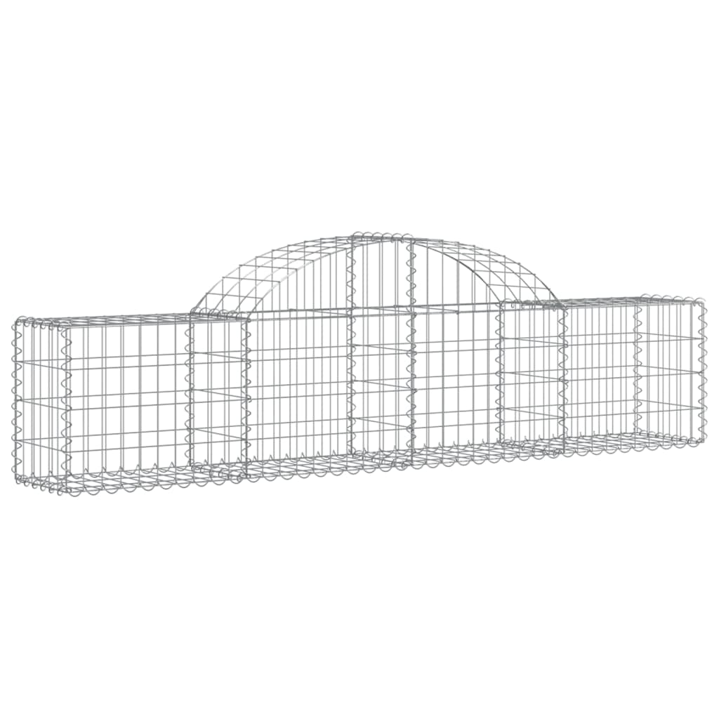 vidaXL Arched Gabion Baskets 6 pcs 200x30x40/60 cm Galvanised Iron