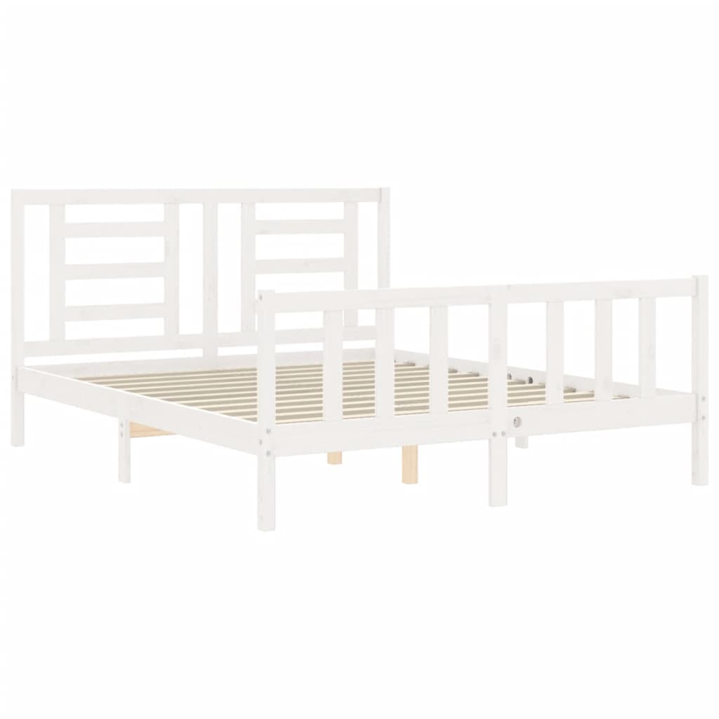 vidaXL Bed Frame without Mattress White 160x200 cm Solid Wood Pine