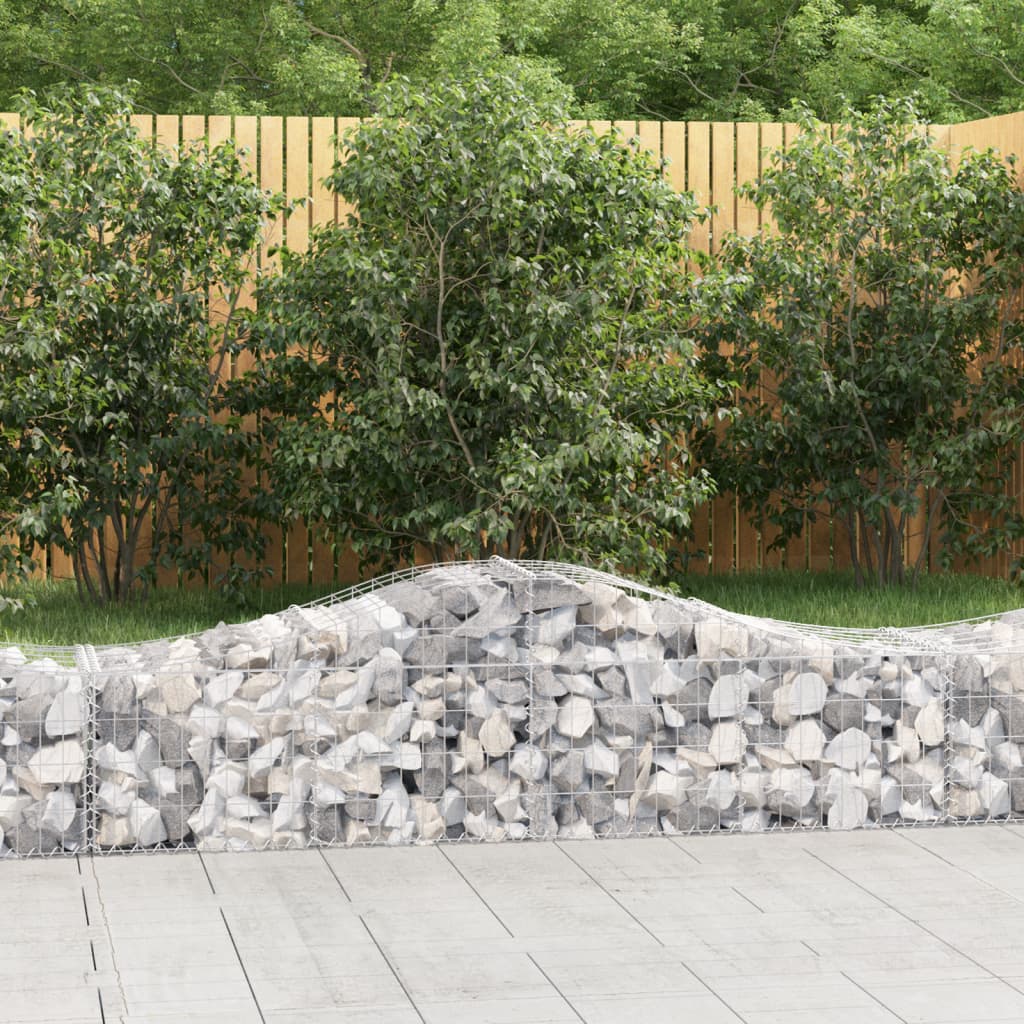 vidaXL Arched Gabion Baskets 5 pcs 200x50x40/60 cm Galvanised Iron