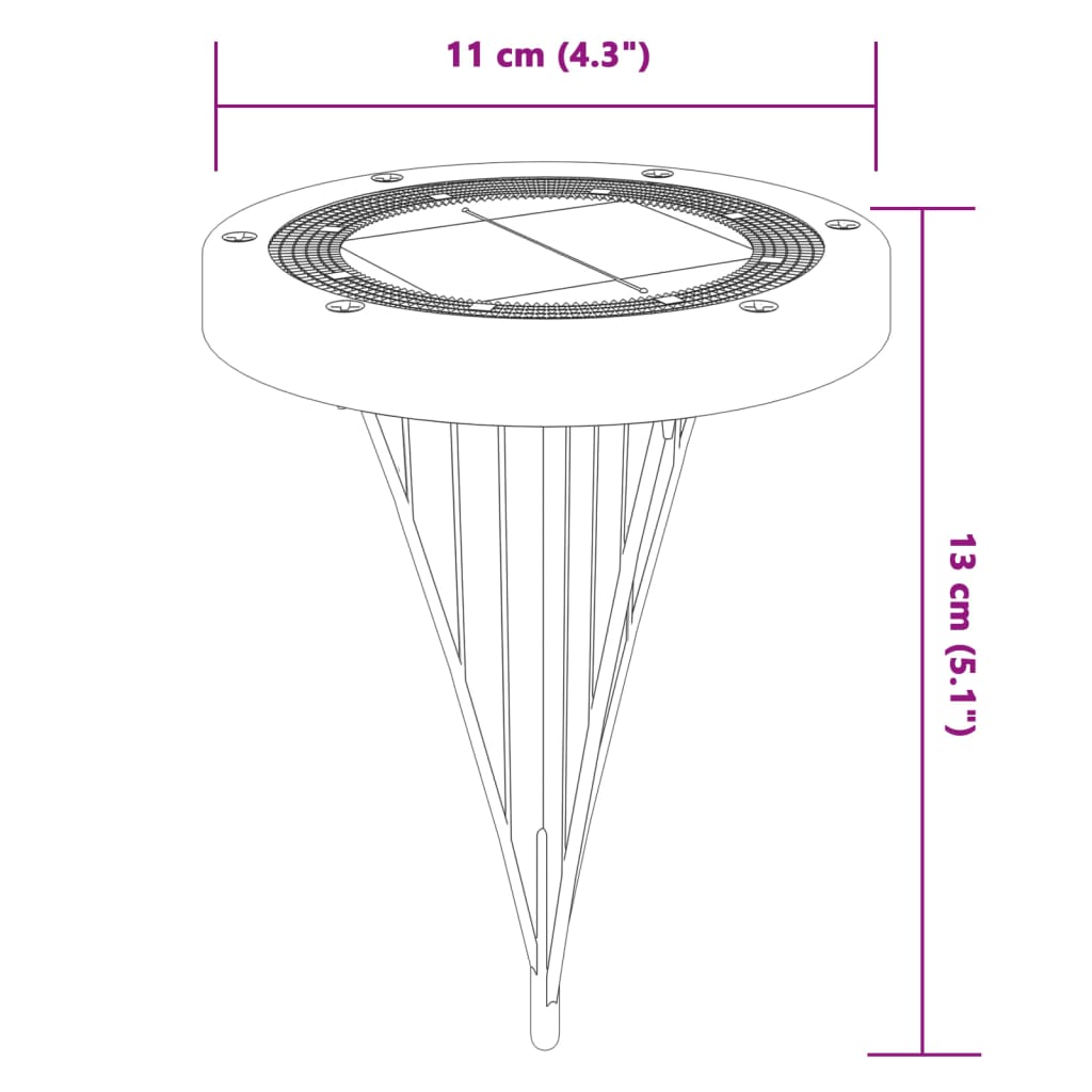 vidaXL Solar Ground Lights with Ground Spikes Outdoor 4 pcs Warm White