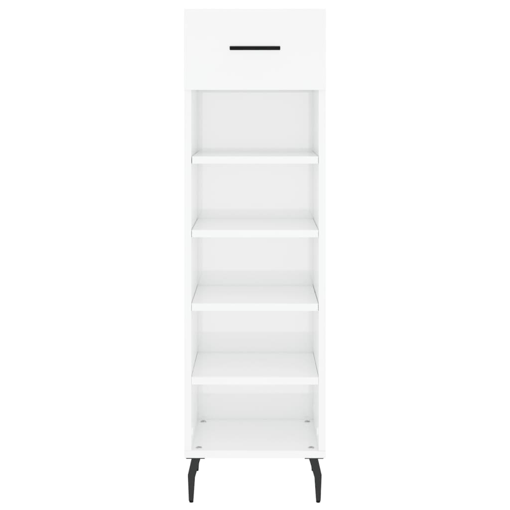 vidaXL Shoe Cabinet High Gloss White 30x35x105 cm Engineered Wood