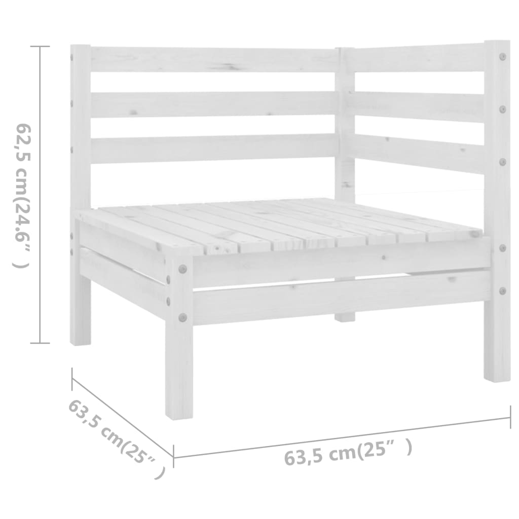 vidaXL 8 Piece Garden Lounge Set Solid Wood Pine White