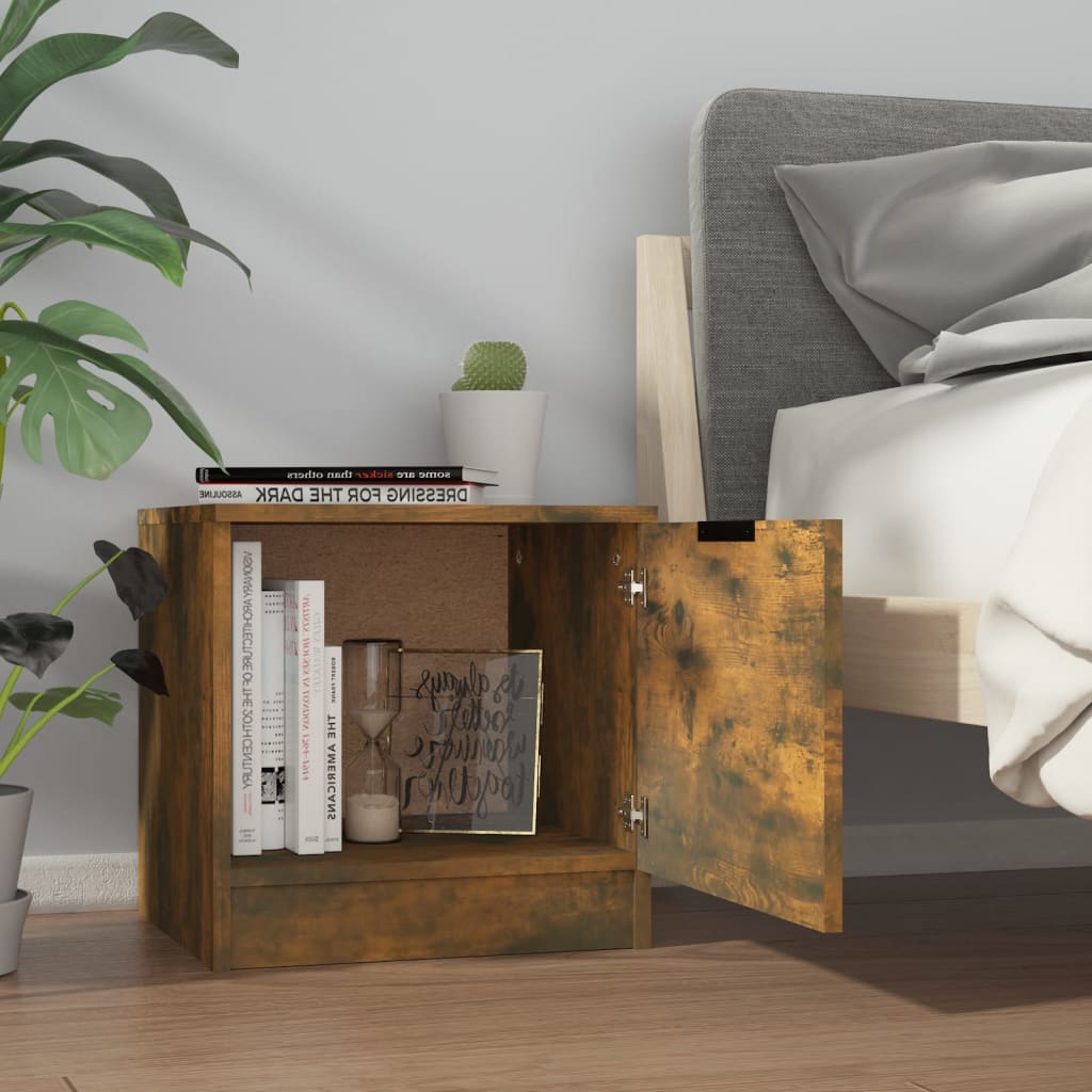 vidaXL Bedside Cabinets 2 pcs Smoked Oak 40x39x40 cm