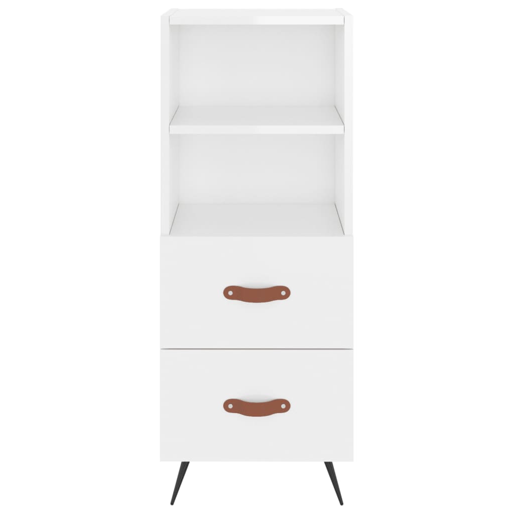 vidaXL Highboard High Gloss White 34.5x34x180 cm Engineered Wood