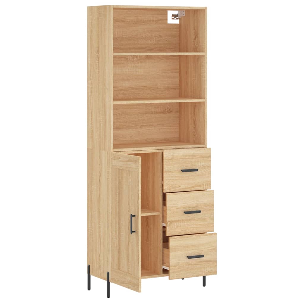 vidaXL Highboard Sonoma Oak 69.5x34x180 cm Engineered Wood