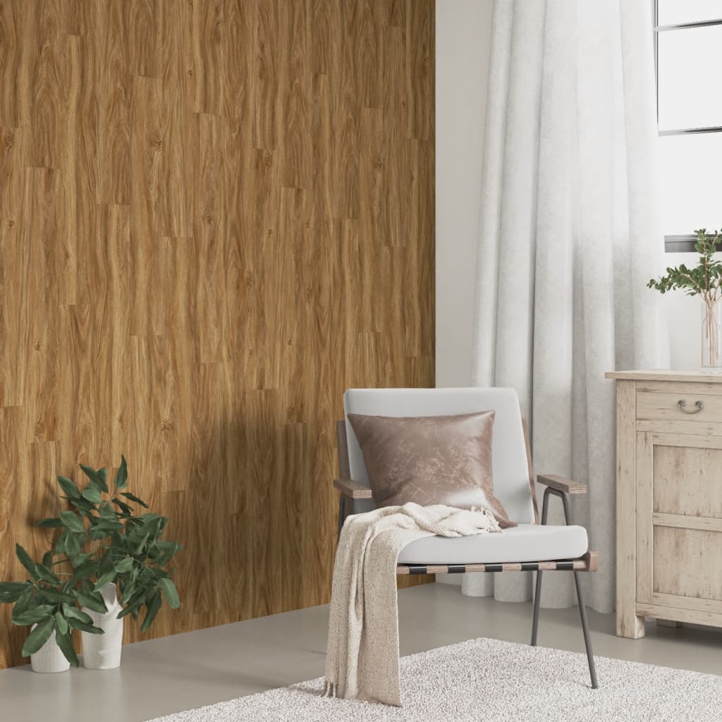 vidaXL Wall Panels Wood Look Brown PVC 2.06 m²