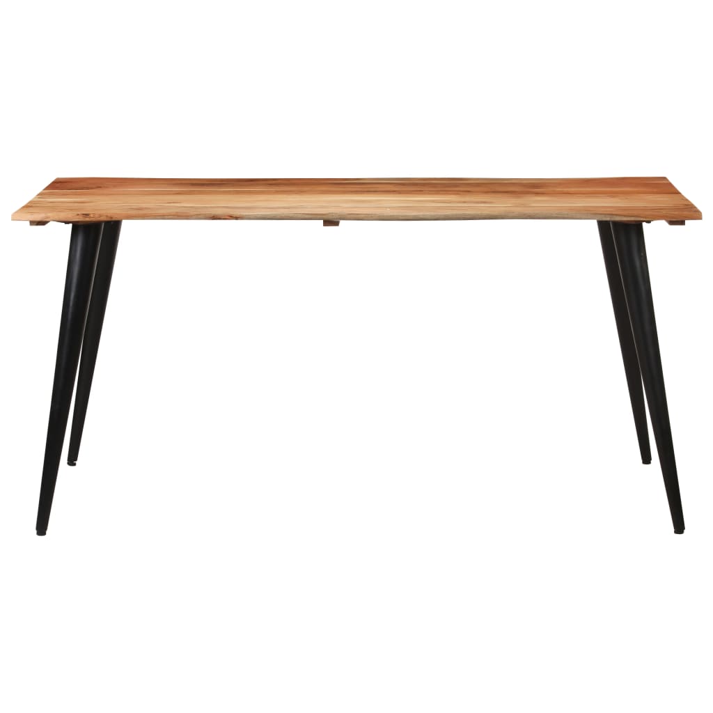 vidaXL Dining Table with Live Edges 160x80x75 cm Solid Acacia Wood