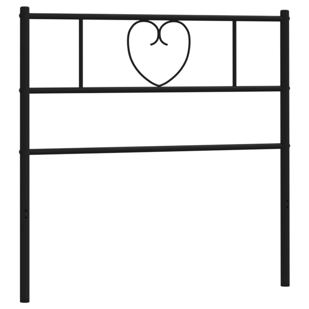 vidaXL Metal Headboard Black 100 cm