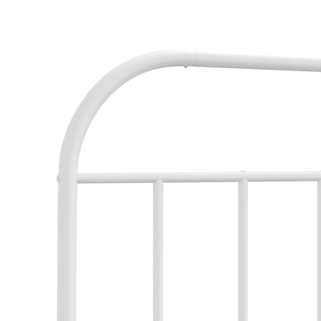 vidaXL Metal Bed Frame without Mattress with Footboard White 100x190 cm