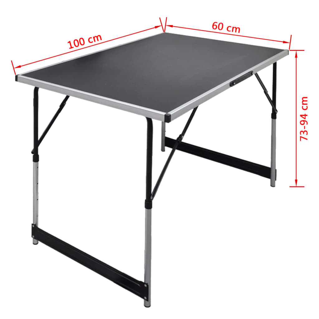 vidaXL Pasting Table 3 pcs Foldable Height Adjustable