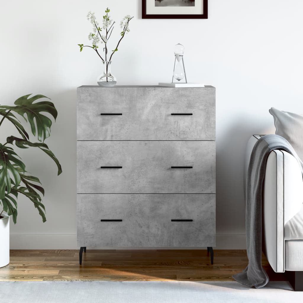 vidaXL Sideboard Concrete Grey 69.5x34x90 cm Engineered Wood