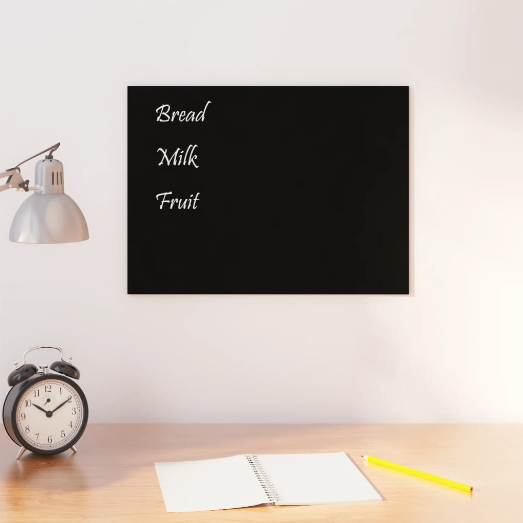 vidaXL Wall-mounted Magnetic Board Black 40x30 cm Tempered Glass