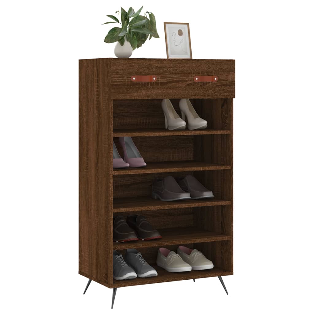 vidaXL Shoe Cabinet Brown Oak 60x35x105 cm Engineered Wood