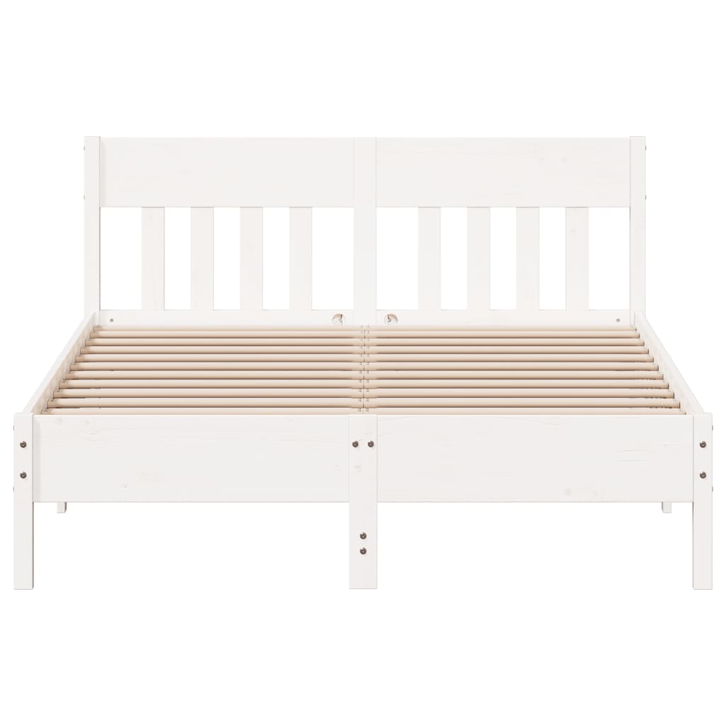 vidaXL Bed Frame without Mattress White 140x200 cm Solid Wood Pine