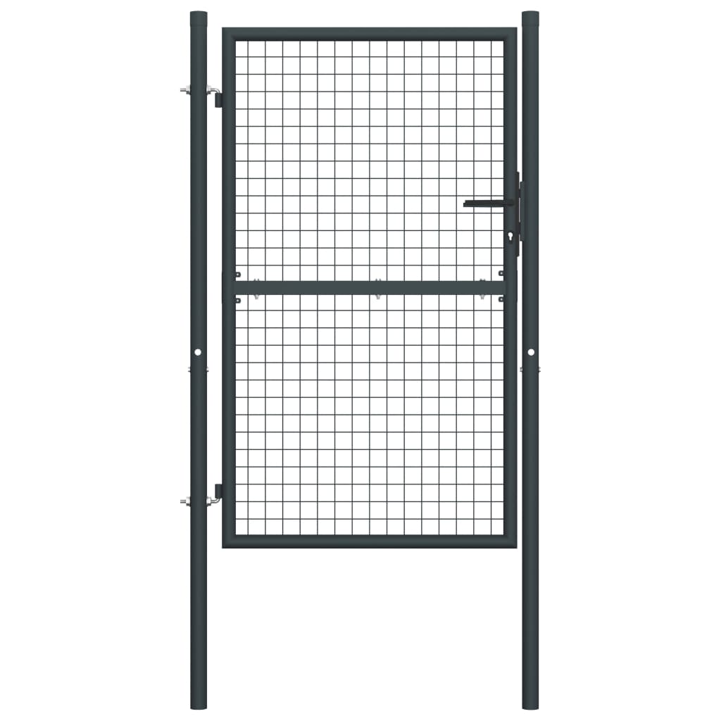 vidaXL Mesh Garden Gate Galvanised Steel 100x250 cm Grey