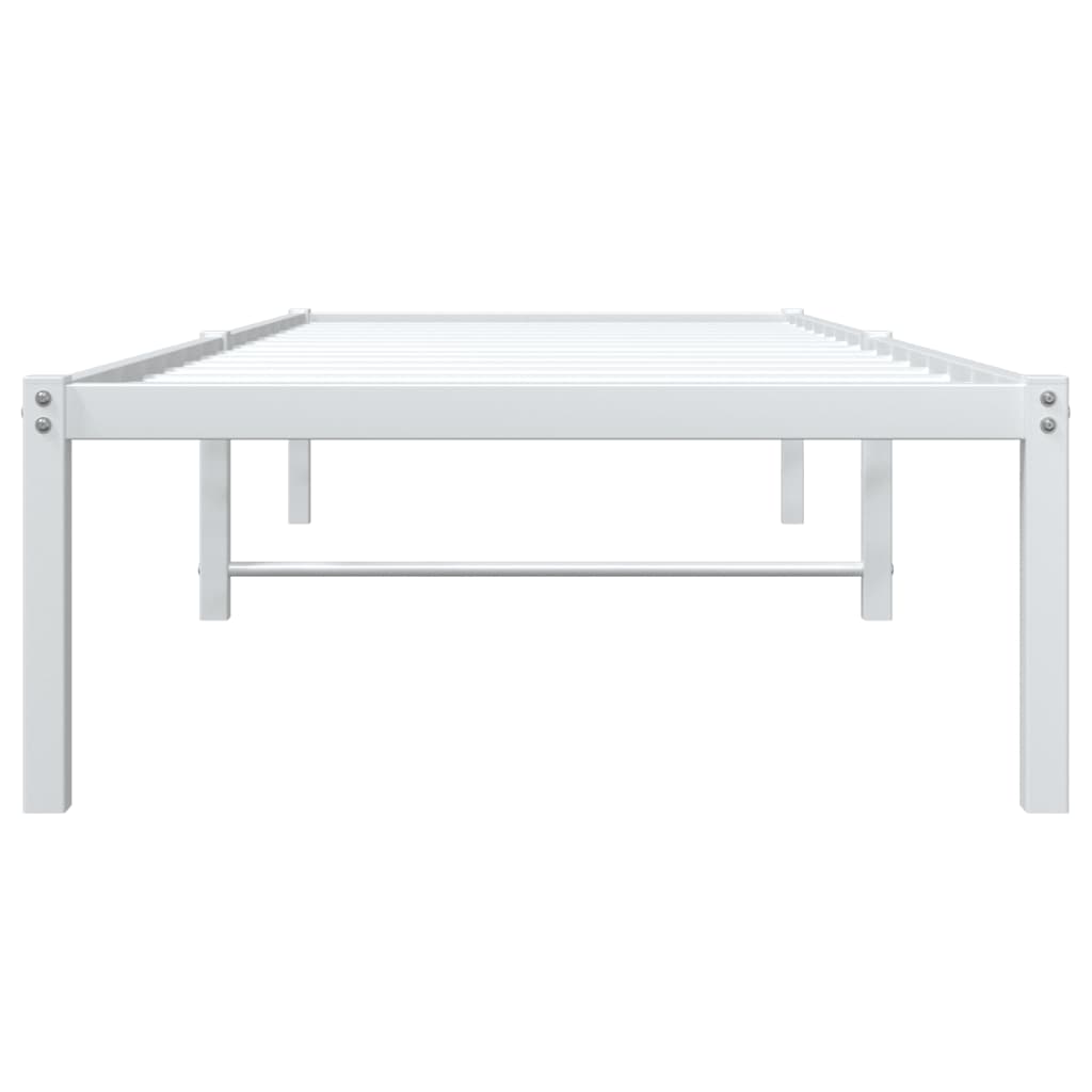 vidaXL Metal Bed Frame without Mattress White 75x190 cm Small Single