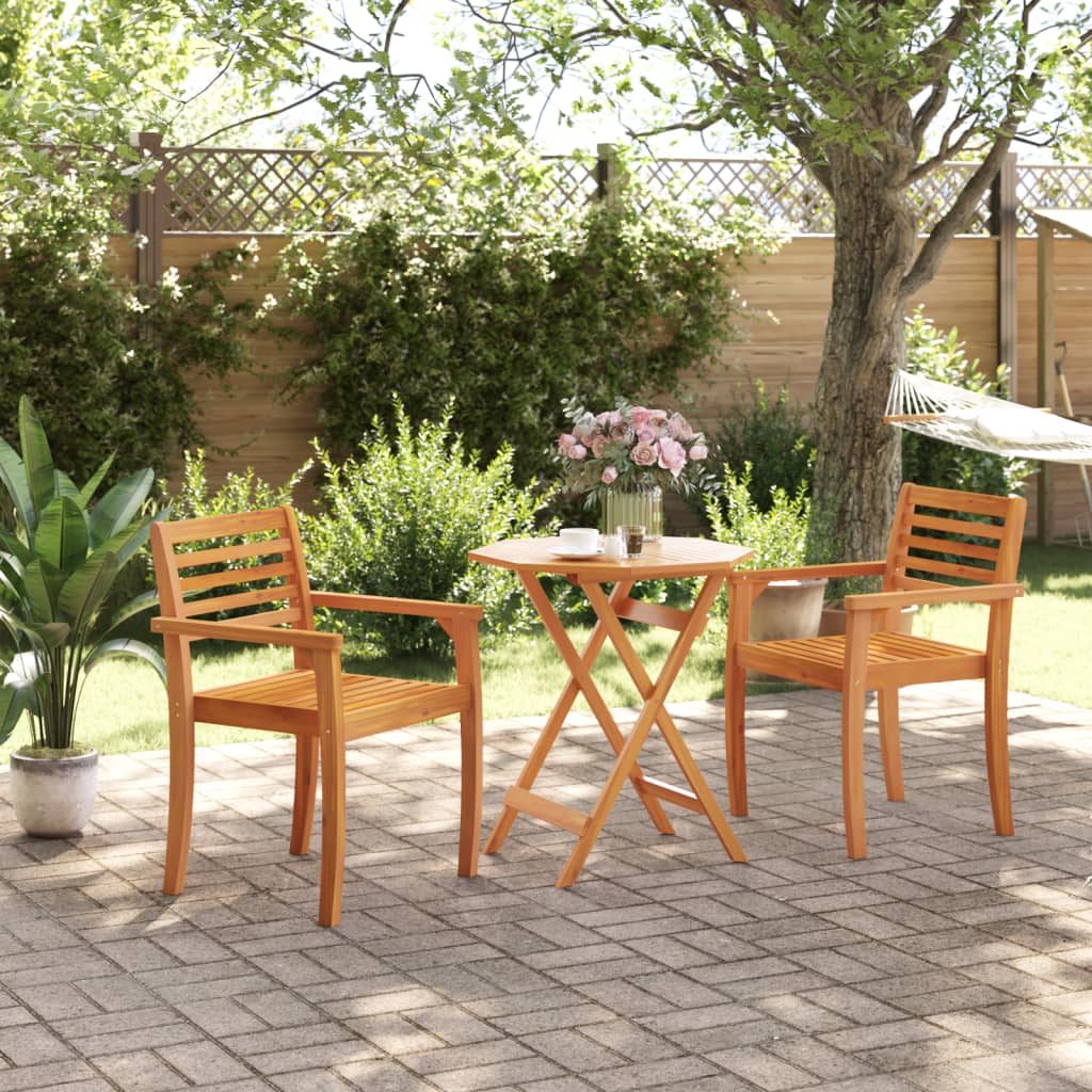 vidaXL Folding Garden Table Ø70x75 cm Solid Wood Acacia