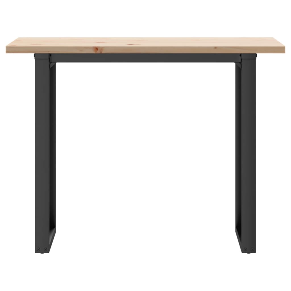 vidaXL Dining Table O-Frame 100x50x75.5 cm Solid Wood Pine and Cast Iron