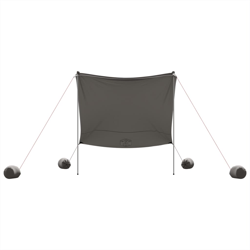 vidaXL Beach Canopy with Sand Anchors Grey 214x236 cm