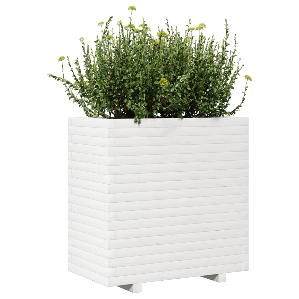 vidaXL Garden Planter White 70x40x72 cm Solid Wood Pine