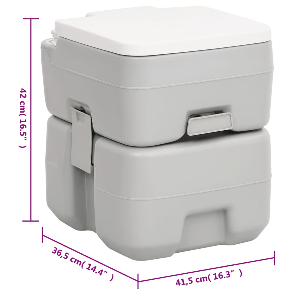 vidaXL Portable Camping Toilet and Handwash Stand Set with Water Tank