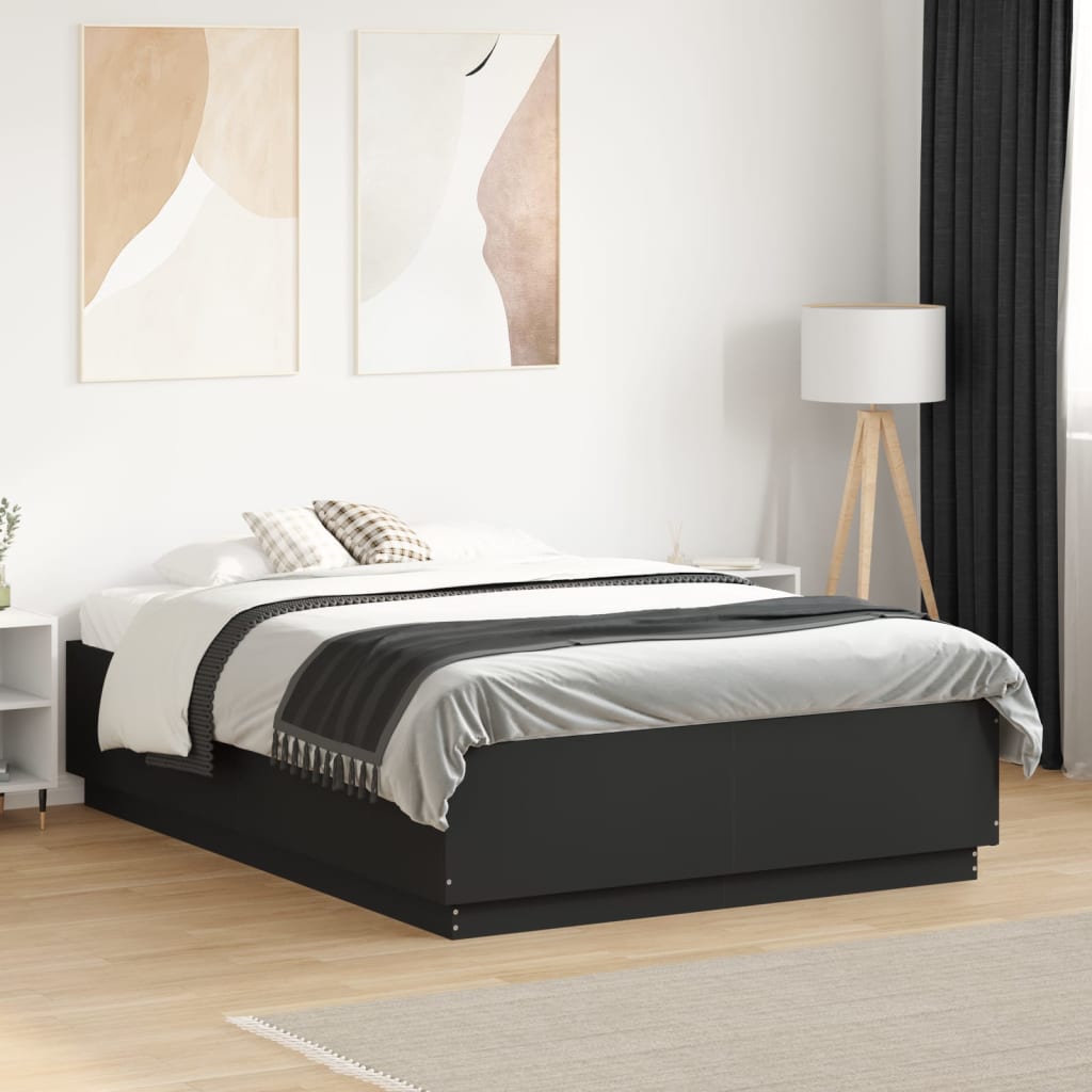 vidaXL Bed Frame without Mattress Black 135x190 cm Double