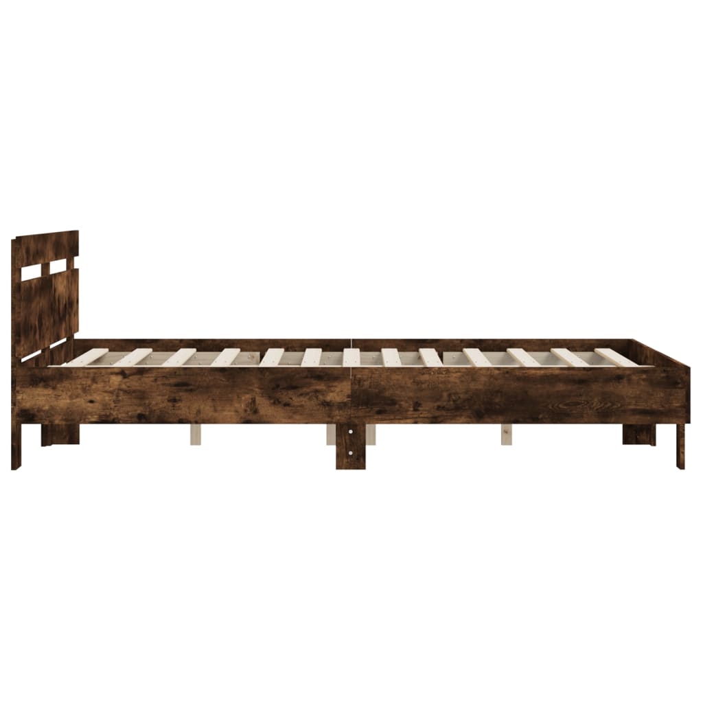 vidaXL Bed Frame without Mattress Smoked Oak 150x200 cm King Size