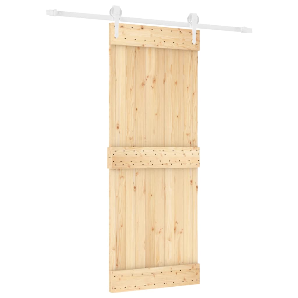 vidaXL Sliding Door with Hardware Set 80x210 cm Solid Wood Pine