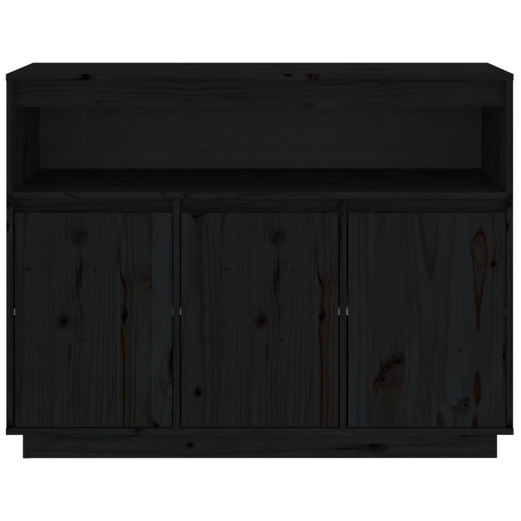 vidaXL Sideboard Black 104.5x34x80 cm Solid Wood Pine