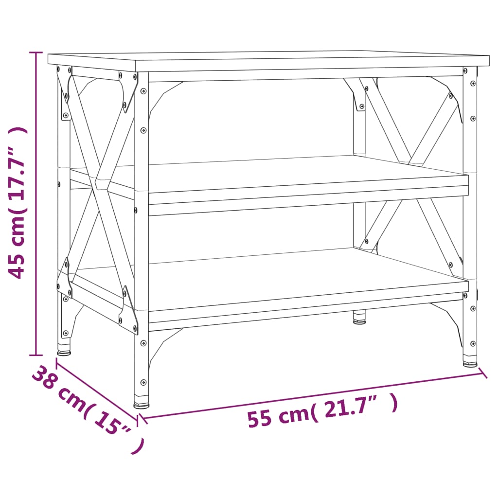 vidaXL Side Table Sonoma Oak 55x38x45 cm Engineered Wood