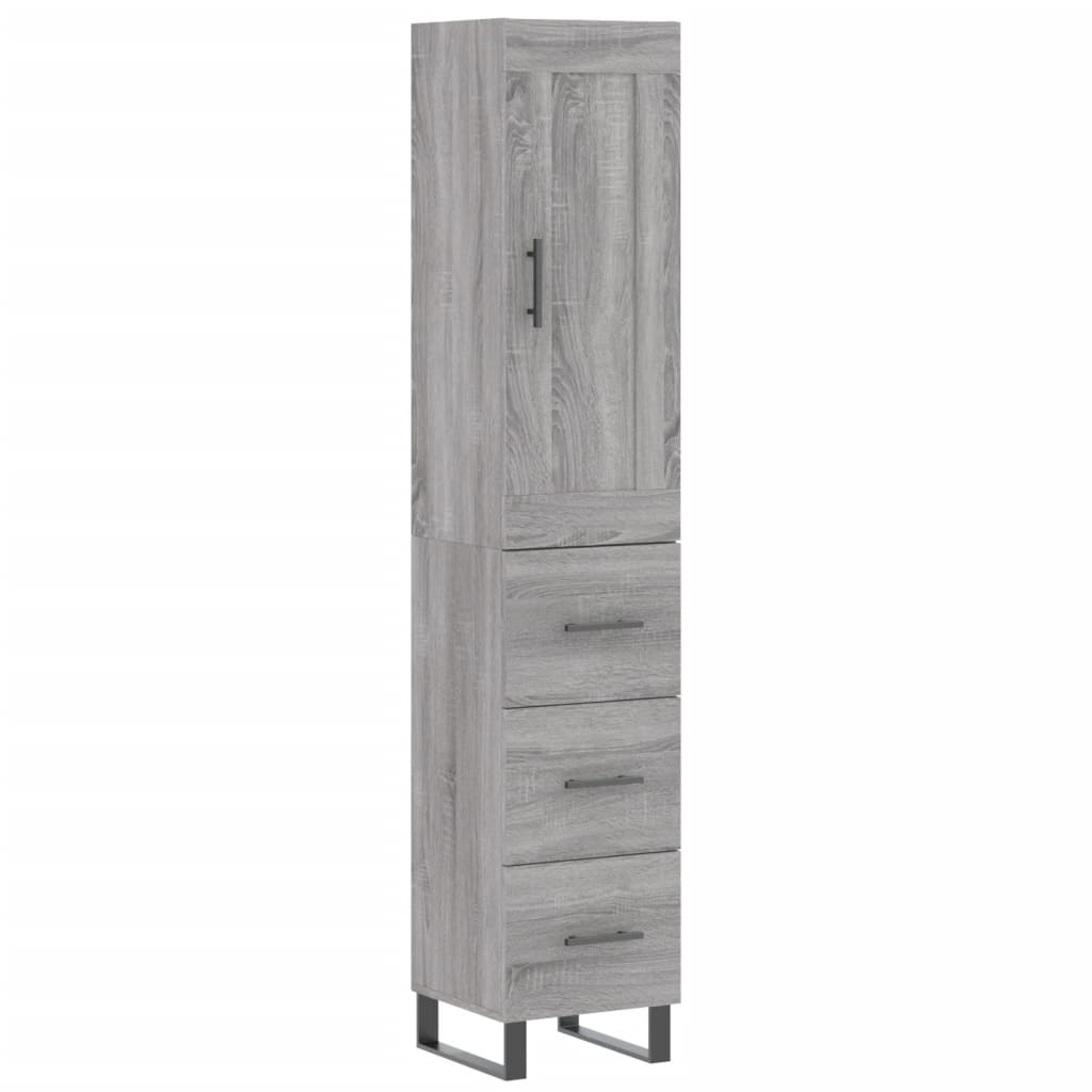 vidaXL Highboard Grey Sonoma 34.5x34x180 cm Engineered Wood