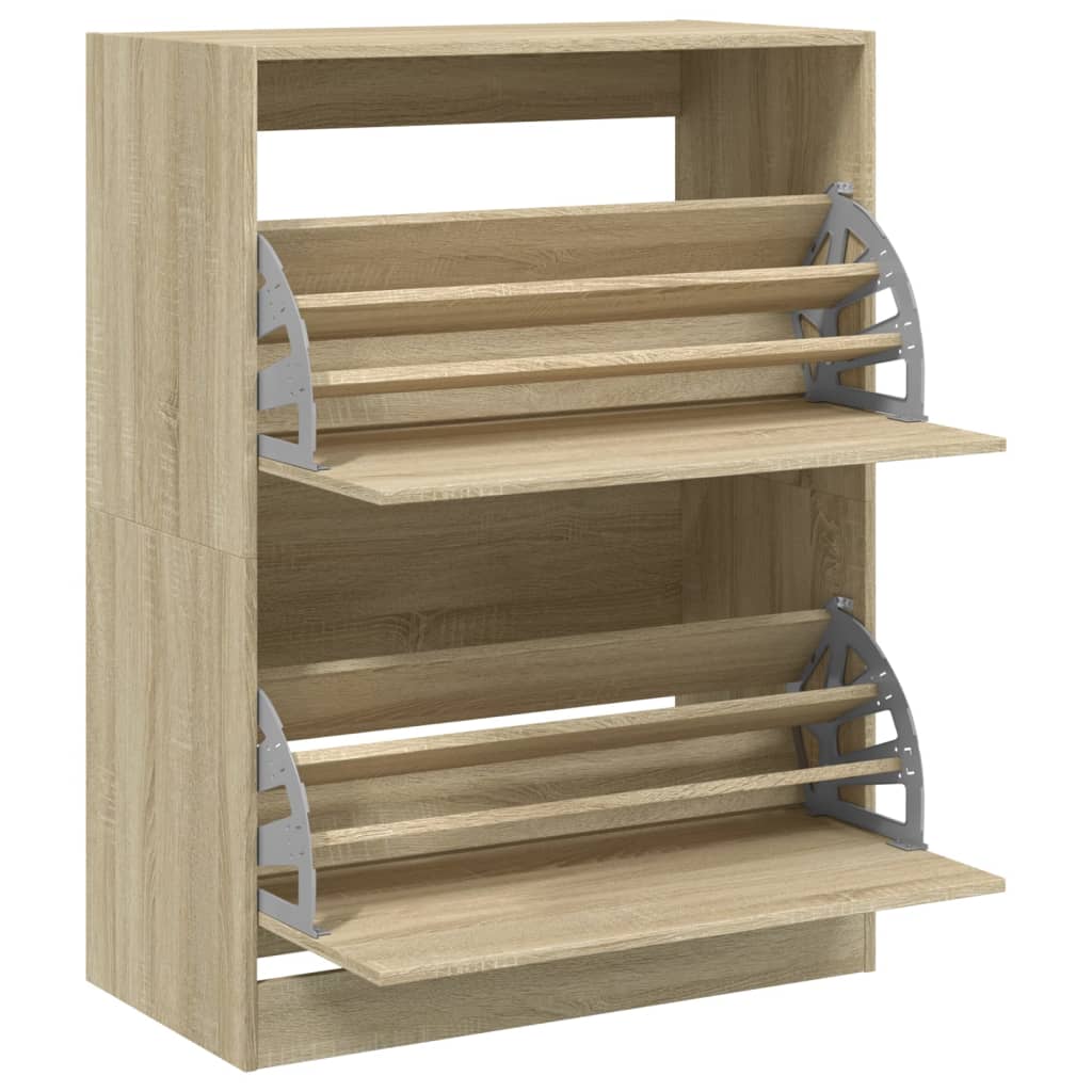 vidaXL Shoe Cabinet with 2 Flip-Drawers Sonoma Oak 80x42x108 cm