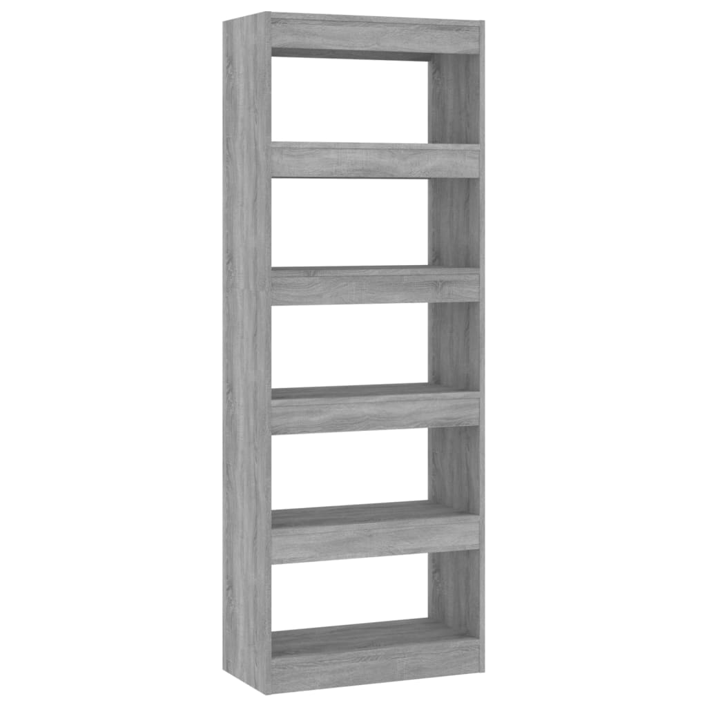 vidaXL Book Cabinet/Room Divider Grey Sonoma 60x30x166 cm Engineered Wood