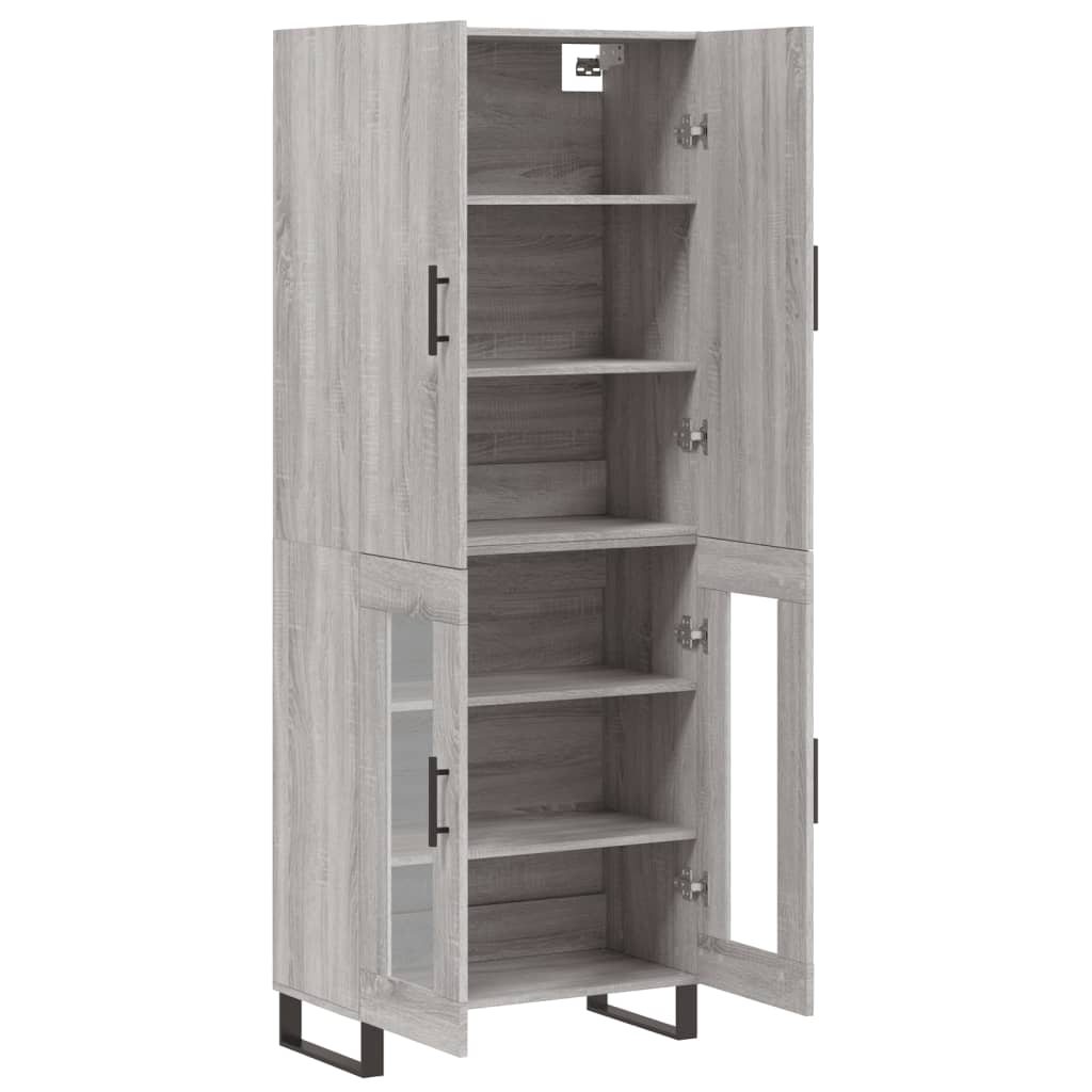 vidaXL Highboard Grey Sonoma 69.5x34x180 cm Engineered Wood