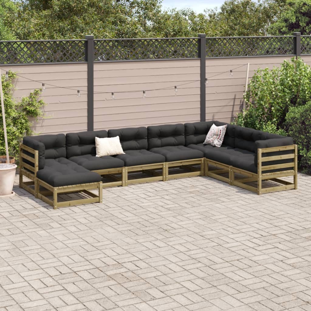 vidaXL 8 Piece Garden Sofa Set Impregnated Wood Pine