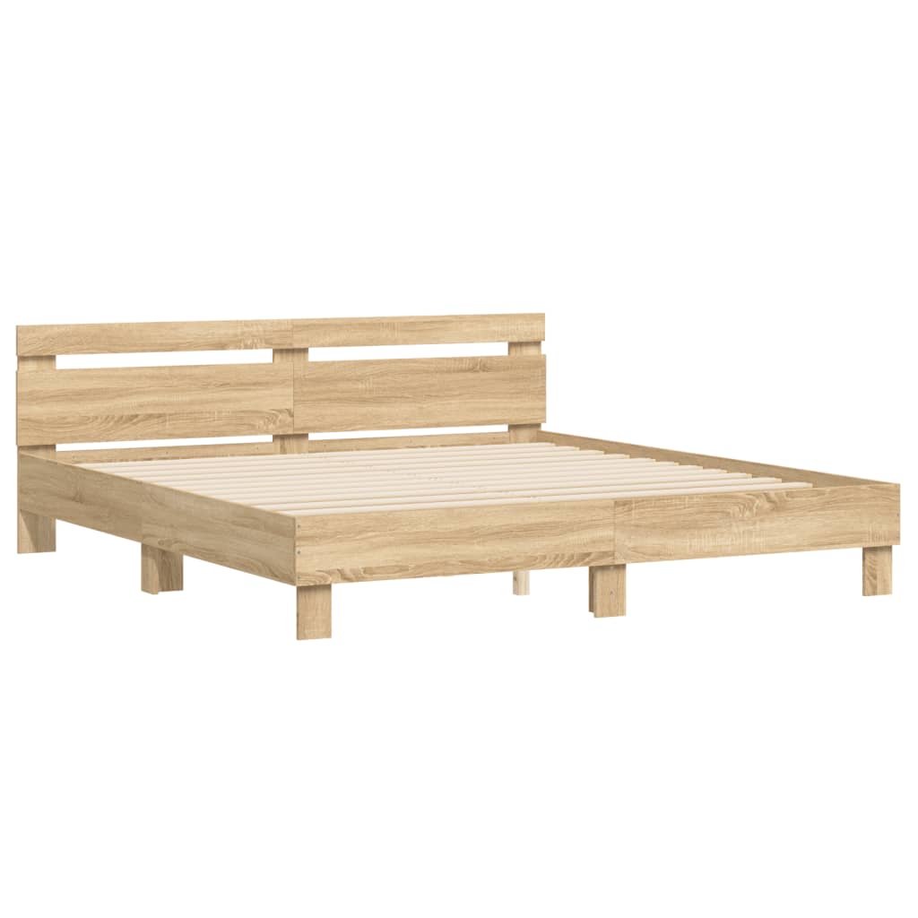 vidaXL Bed Frame without Mattress Sonoma Oak 180x200 cm Super King