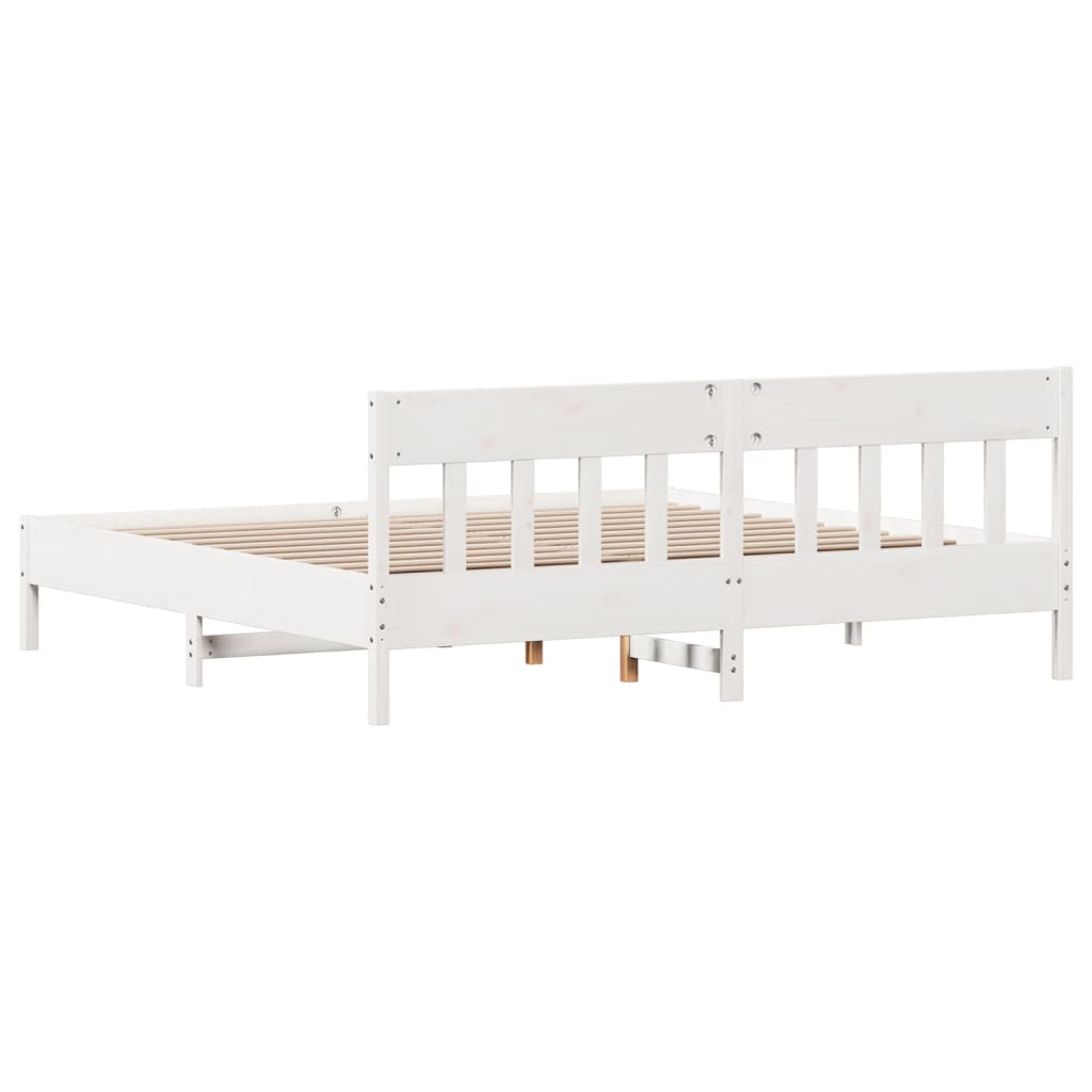 vidaXL Bed Frame without Mattress White 200x200 cm Solid Wood Pine