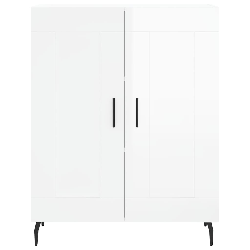 vidaXL Highboard High Gloss White 69.5x34x180 cm Engineered Wood