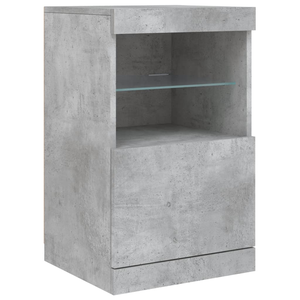 vidaXL Sideboard with LED Lights Concrete Grey 123x37x67 cm