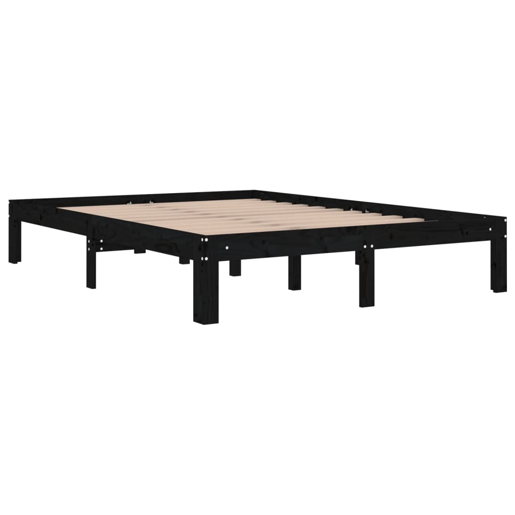 vidaXL Bed Frame without Mattress Black 135x190 cm Double