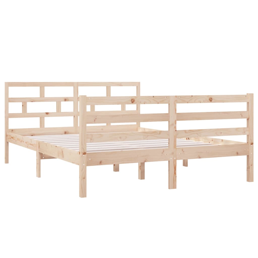 vidaXL Bed Frame without Mattress Solid Wood 140x190 cm (810410+814194)