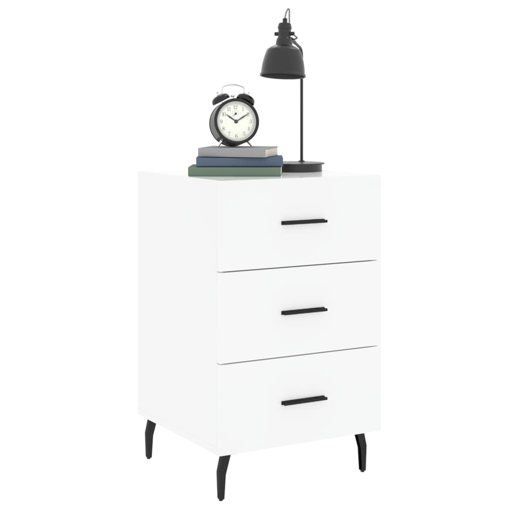 vidaXL Bedside Cabinet White 40x40x66 cm Engineered Wood