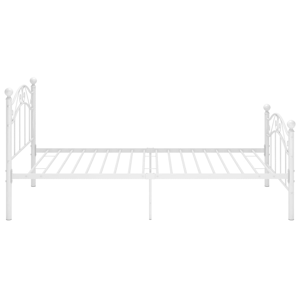 vidaXL Bed Frame without Mattress White Metal 90x200 cm