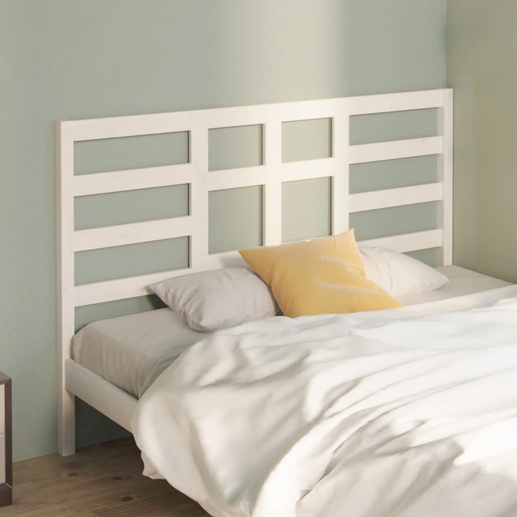 vidaXL Bed Headboard White 126x4x104 cm Solid Wood Pine